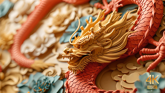 龙的艺术造型 中国龙年 彩色威武 九龙壁