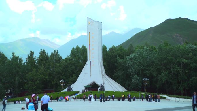 西藏和平解放纪念碑  4k素材