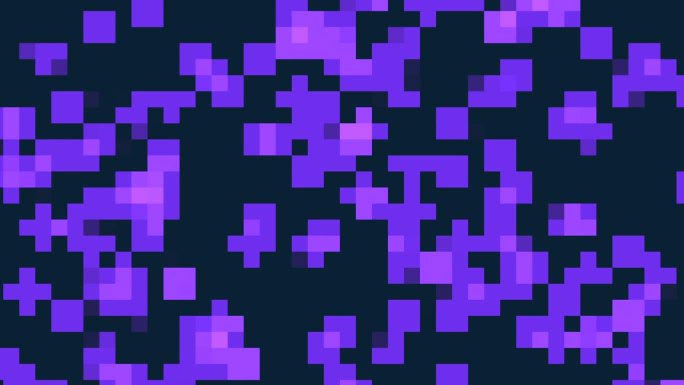 充满活力的紫色网格浮动方块在黑暗的背景