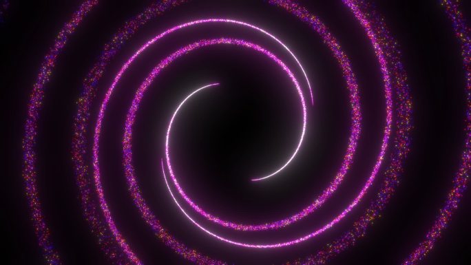 紫色螺旋粒子光线线条汇聚冲击