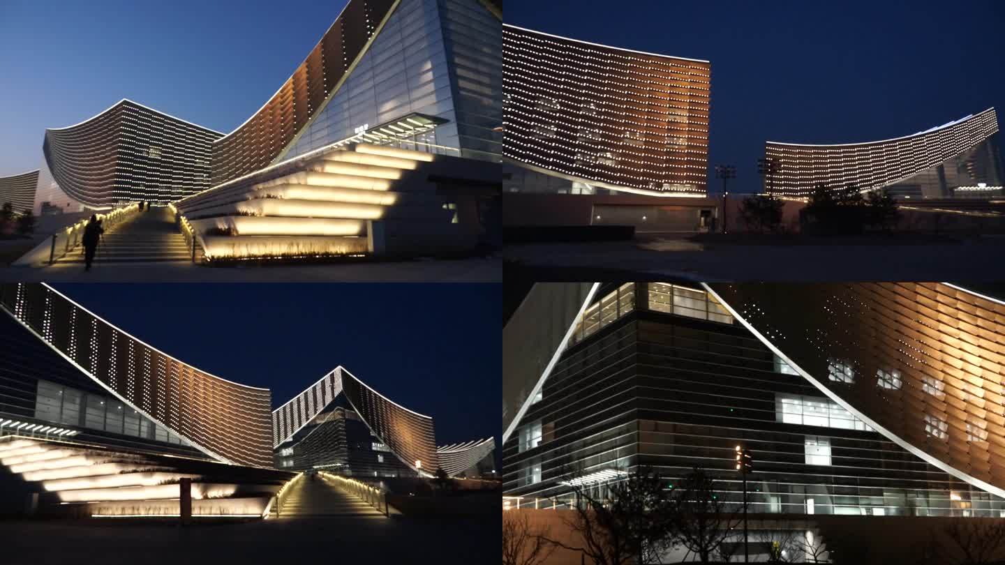 北京通州新地标北京艺术中心夜景三大建筑
