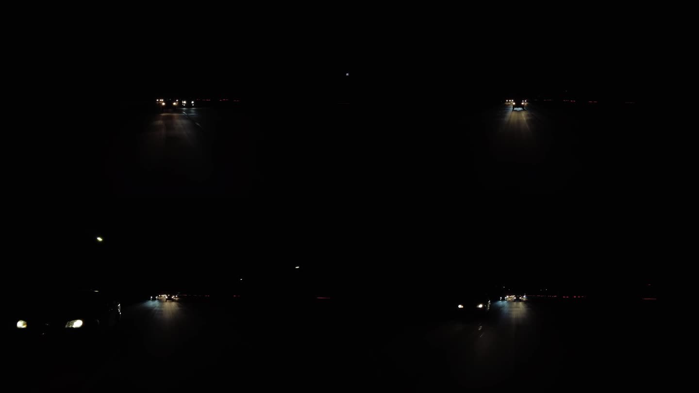 夜间高速公路洛杉矶黑暗驾驶车牌03多摄像头后视加州美国