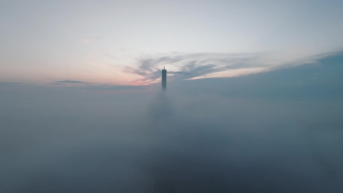 地标81美丽的日出-胡志明市，越南-天空视图-股票视频