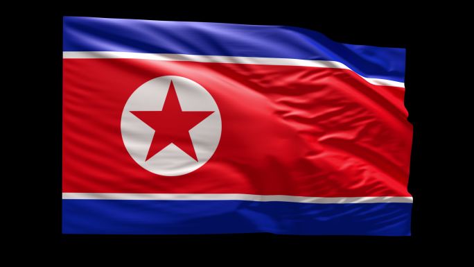 4K 朝鲜国旗-通道+循环