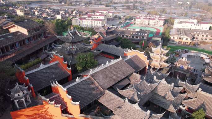 西昌邛海地标大石板古村4k航拍