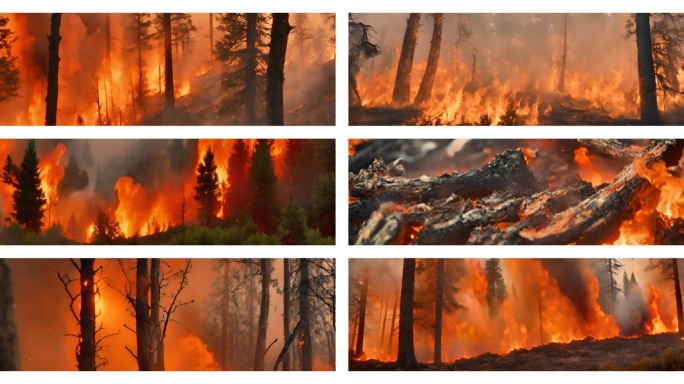 森林火灾大火自然灾害大火烧山
