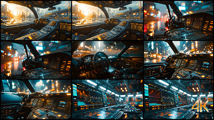 未来车辆 驾驶舱 无人驾驶 高科技显示屏