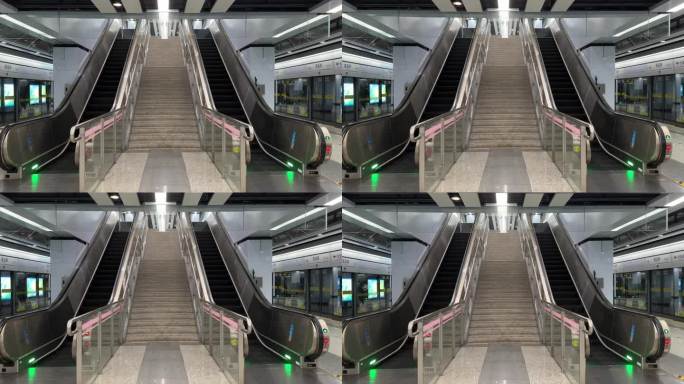 4K原创 地铁站手扶梯