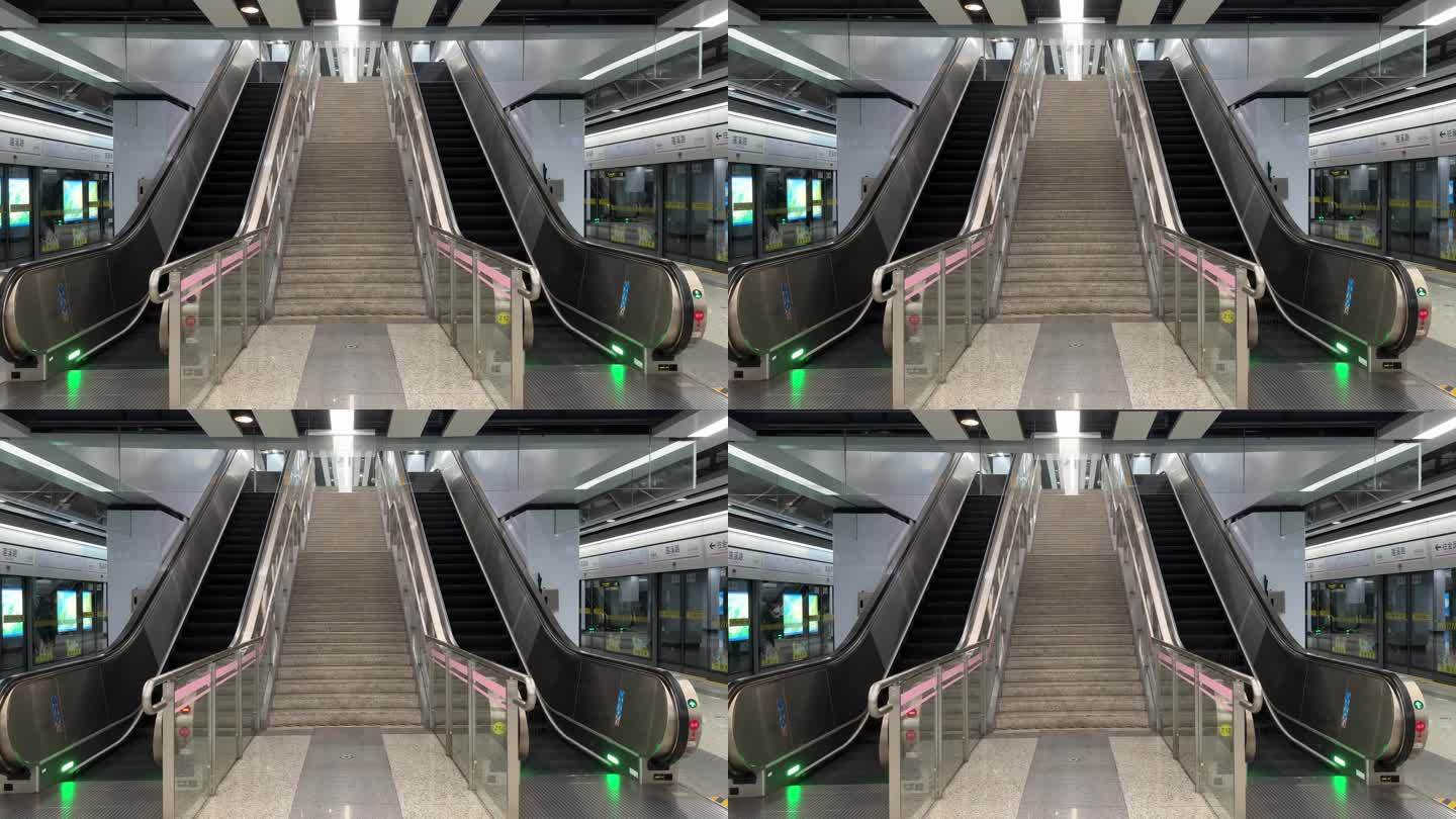 4K原创 地铁站手扶梯