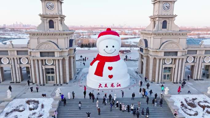 中国黑龙江哈尔滨音乐长廊网红大雪人合集