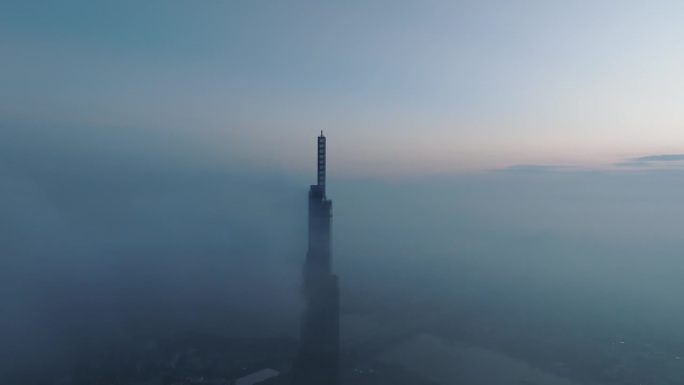 地标81美丽的早晨-西贡胡志明市，越南-天空视图-股票视频