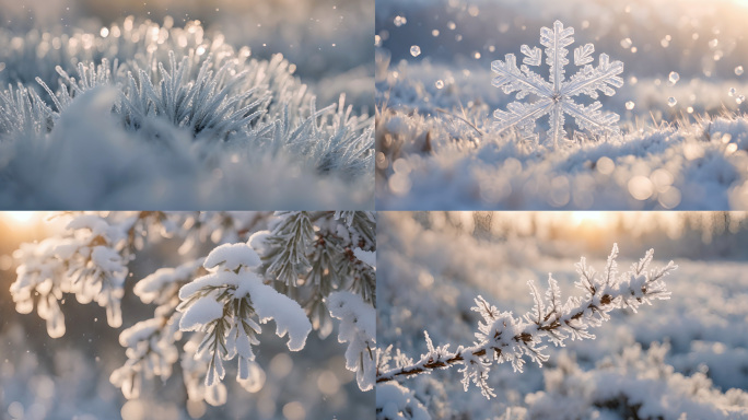 唯美冬季雾凇雪景 大寒 立春春节2024