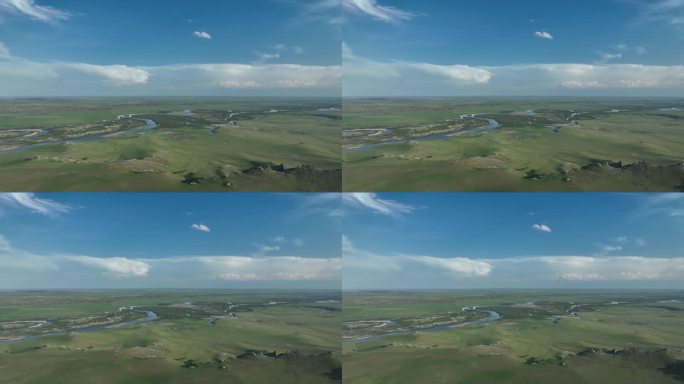 呼伦贝尔自然风光伊和乌拉草原海拉尔河畔