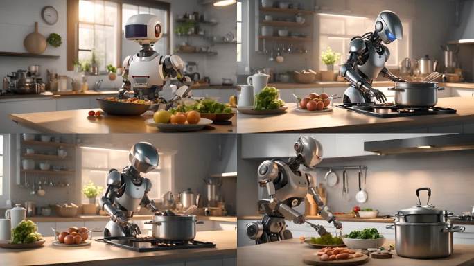 机器人在厨房做饭 家庭机器人