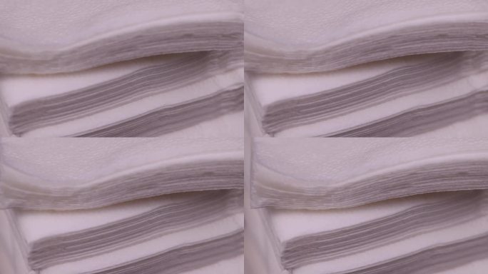 白色餐巾纸特写，新型纤维素餐巾纸