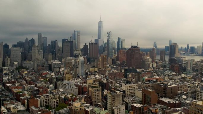 纽约曼哈顿市中心的航拍视频