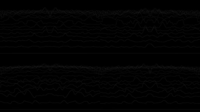 音乐波形背景。山脉的线框图概念。合成音乐技术样本。扭曲的频率。4 k UHD。使用在俱乐部，电台，酒