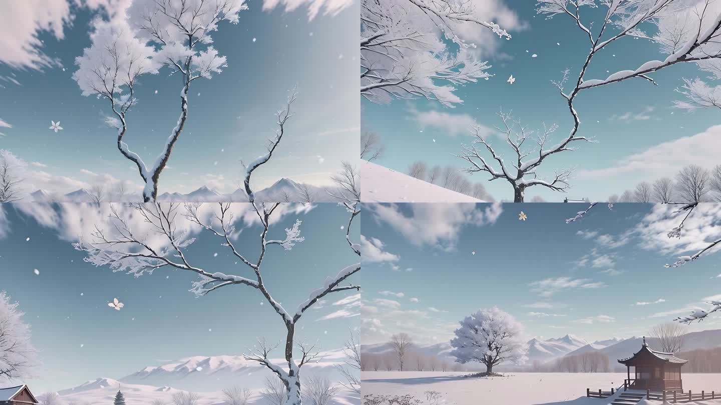 AI风景 雾凇 冬季 雪