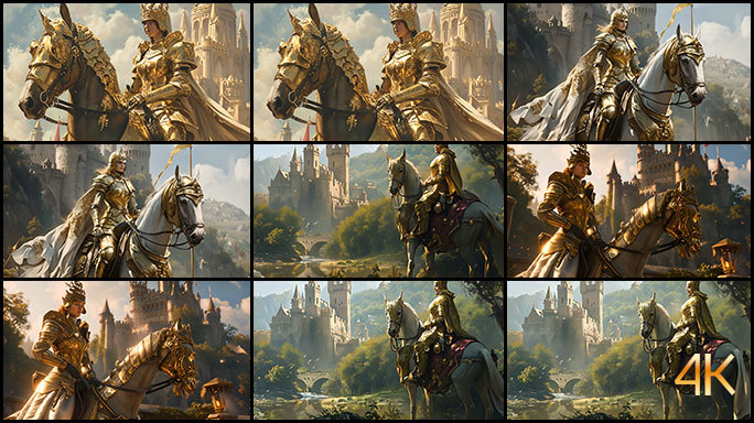 骑士与城堡 中世纪风格 盔甲骑士古典影片
