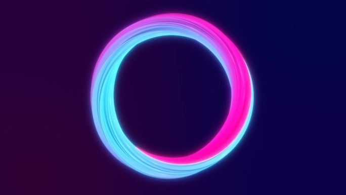 抽象蓝紫能量魔法明亮发光的旋转环线，背景