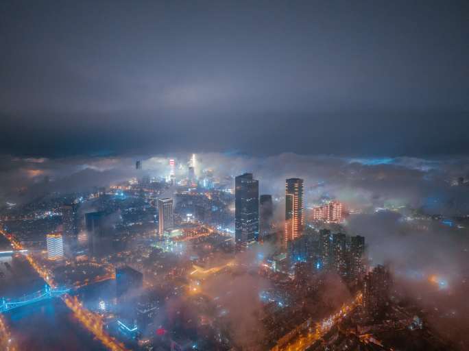 无锡城市地标夜景延时摄影