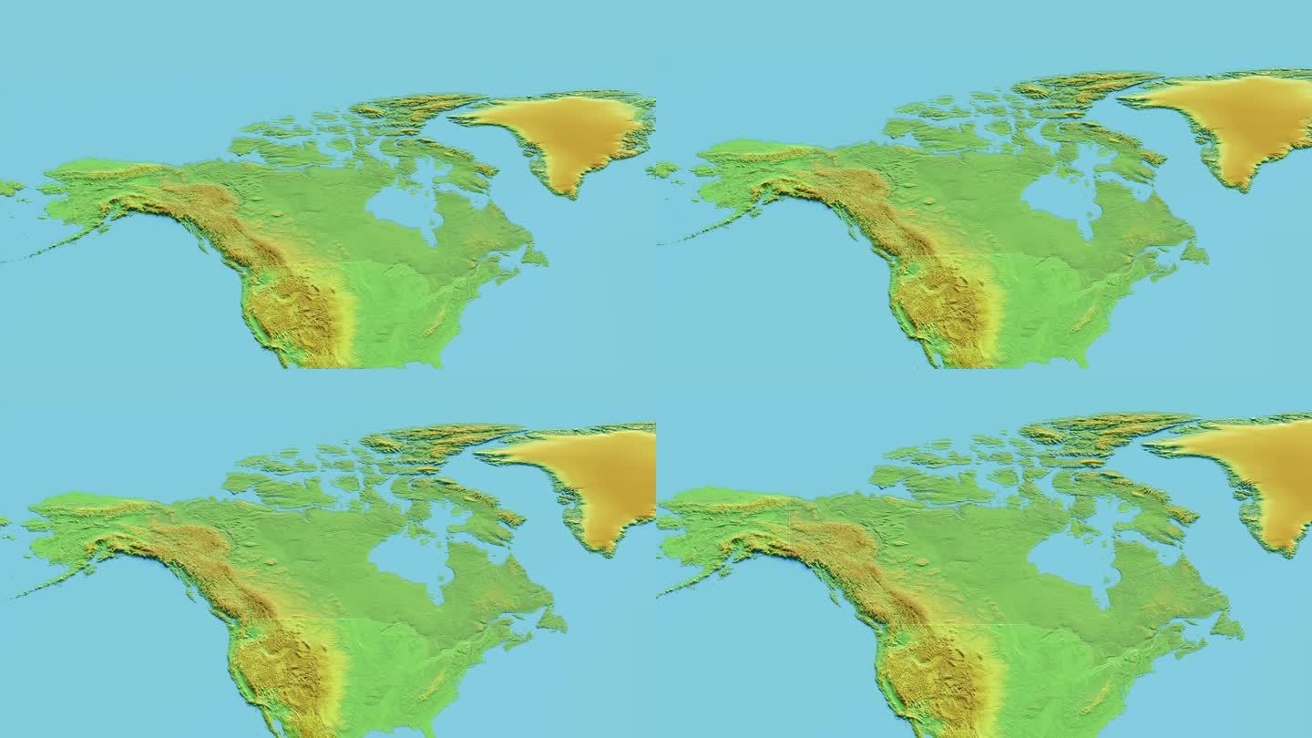 加拿大地图3D动画与边界