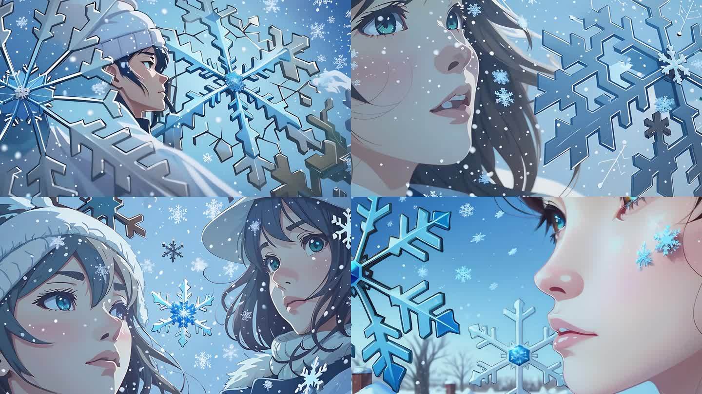 AI动画  冰雪女孩 宫崎骏风