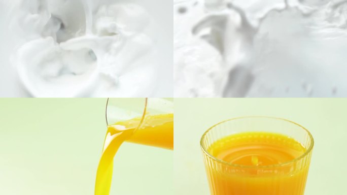 牛奶橙汁饮品广告