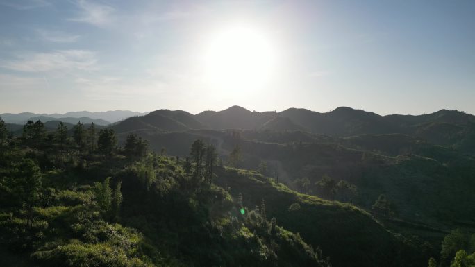 飞跃山体  山坡夕阳  意境黄昏