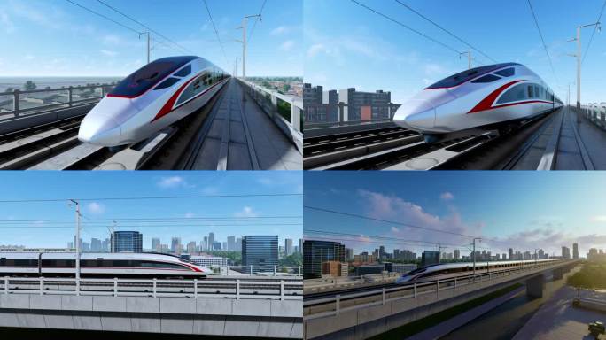 4K复兴号高铁动车行驶