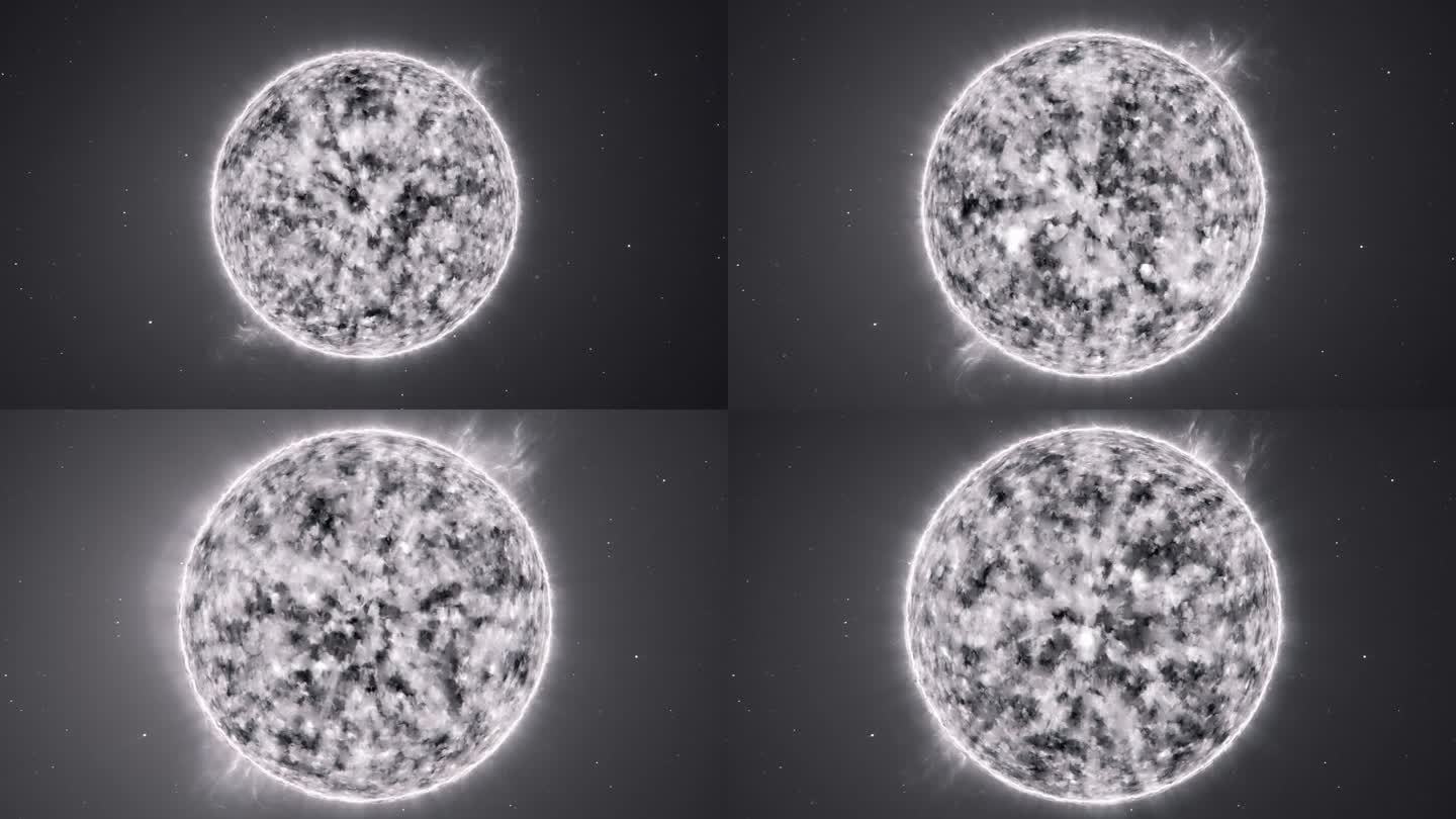 天体:外太空中的白矮星。三维动画
