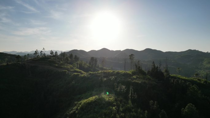 飞跃山体  山坡夕阳  意境黄昏