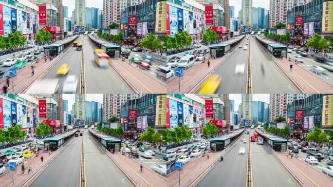 广州天河商圈BRT航拍延时