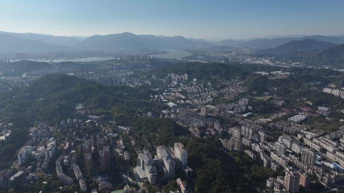 福州城市大景 梅峰山高空航拍