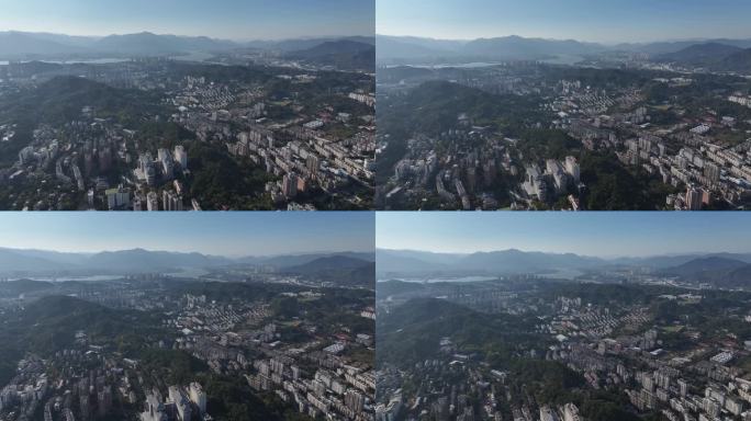 福州城市大景 梅峰山高空航拍