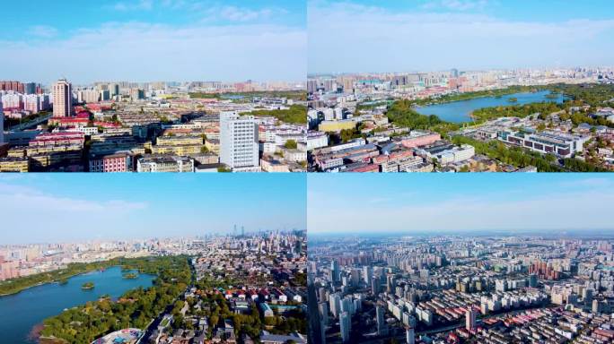 济南城市风景航拍视频