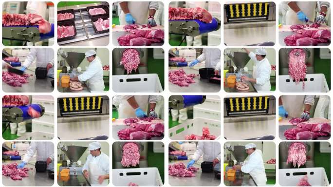 肉类包装工业-多屏幕视频