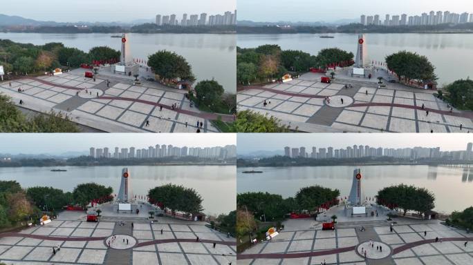 航拍于都中央红军长征集结出发地纪念园