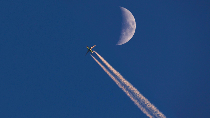 飞机飞行 天空航迹云集锦