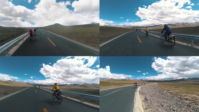 超震撼大气自行车下坡 嘉措拉山 骑行西藏