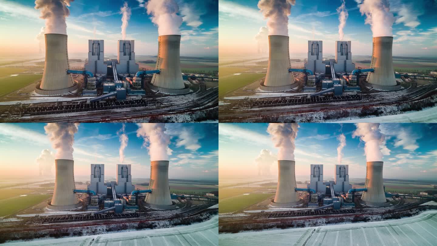 现代发电厂雾霾严重污染排放二氧化碳