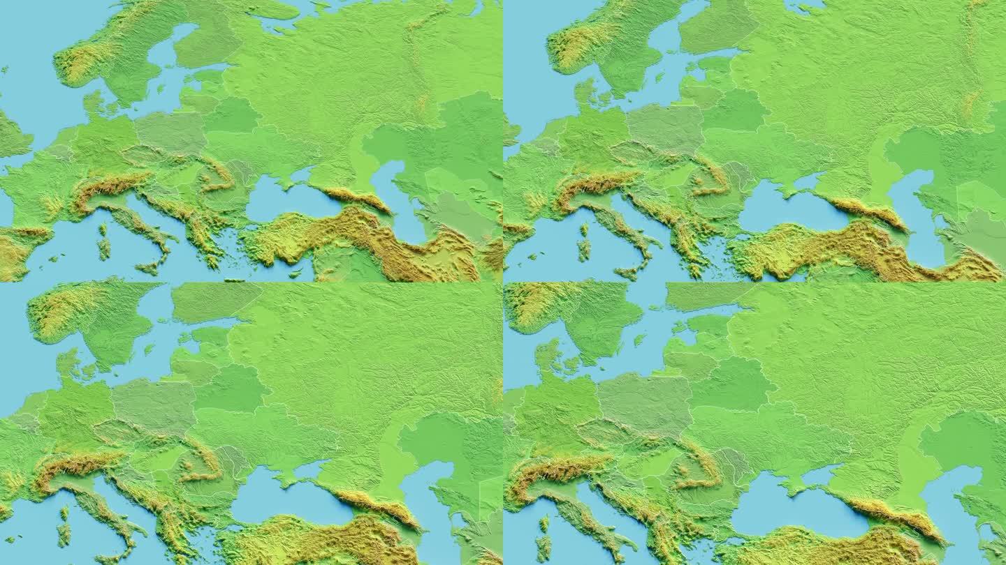 乌克兰地图3D动画与边界