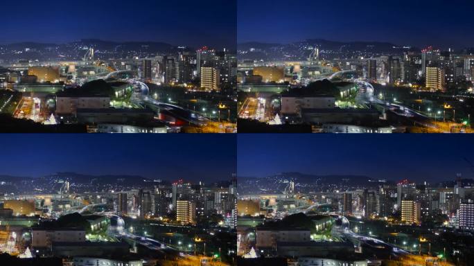 从山顶看北九州的夜景