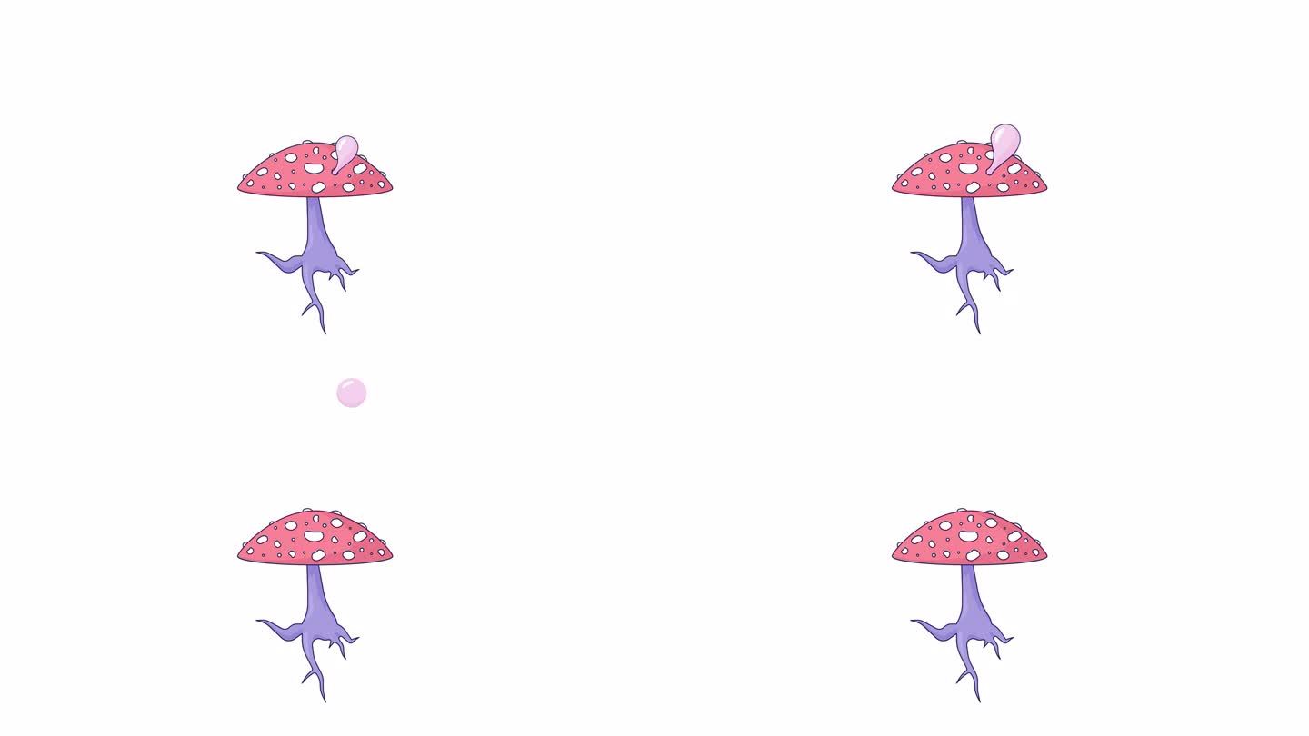 致幻真菌飞木耳线2D物体动画