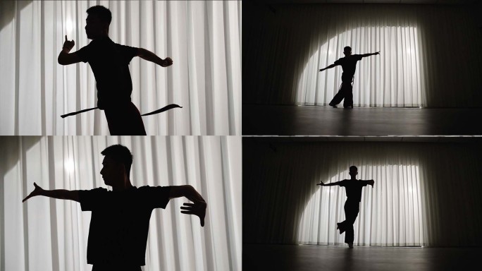 男生舞蹈 意境 中国舞 剪影