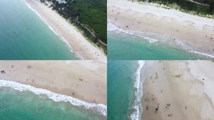 清澈海水海边沙滩旅游航拍