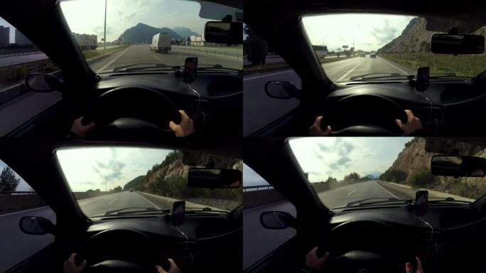 从驾驶员的角度看车内延时视频