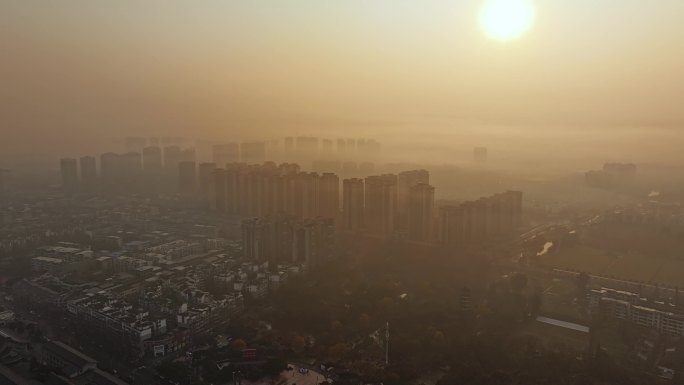 城市日出云海云雾缭绕宣传片天片尾