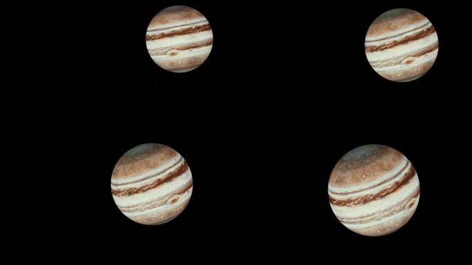木星在外太空旋转。这幅构图中使用的图片由美国宇航局提供。