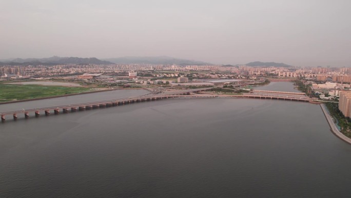 青岛胶州湾跨海大桥航拍近景